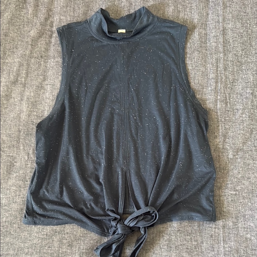 Lululemon Athletica Gray Sleeveless Muscle Tee with Tie Front